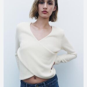 Zara NWT wrap sweater knit top 0264/012